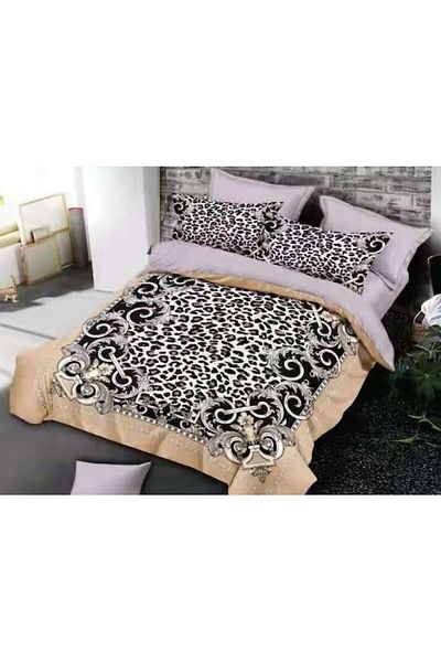 OEM Double Bed Velvet Bedding Set, 6 Pieces, Multicolor Print, M2, 230x250cm