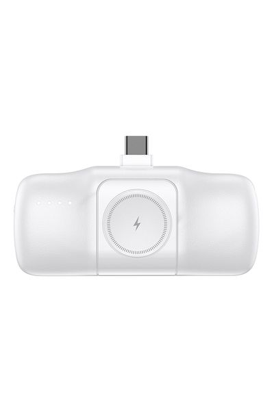 WOZINSKY Mini powerbank 5000mAh 15W USB-C i ładowarką do Apple Watch - biały