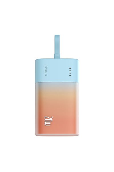 Baseus Powerbank Popsicle 5200mAh 20W z kablem Lightning 60W/20V/3A/30cm - niebiesko-pomarańczowy
