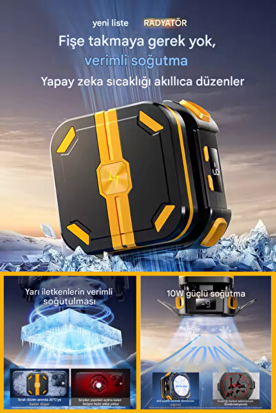 Maybax Manyetik Oyun Soğutucu, Pubg Için Powerbankli Kablosuz Radyatör Fan Telefon Soğutucu