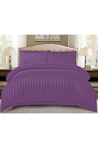 OEM Double Bed Sheet Set, Spring, Damask, Elastic Fitted, 4 Pieces, 180x200cm, Purple