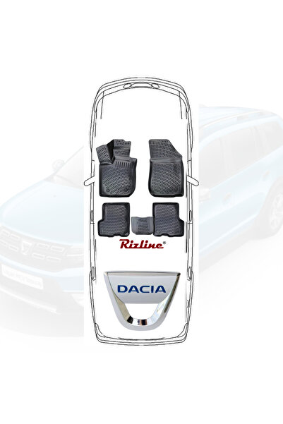 Rizline 3D tray car mats – Dacia Logan 2 (2013–2024) – Front + rear set