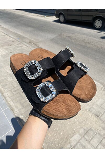 SMC SHOES Marin Model Double Buckle Stone Daily Summer Comfortable Slippers