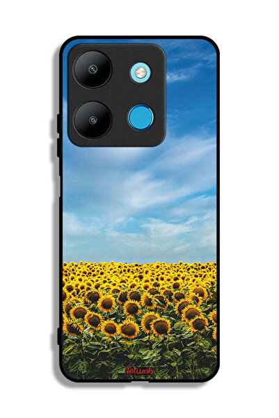 Tolwak غطاء حماية لهاتف إنفينيكس سمارت 7 بطبعة عباد الشمس تحت السماء