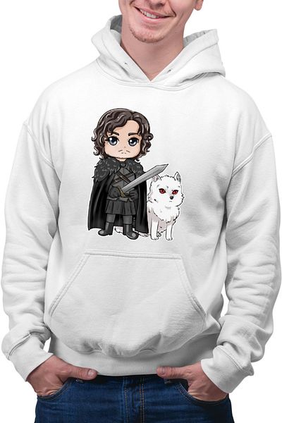 OEM Men's Hoodie Game of Thrones Wolf Chibi Fighter