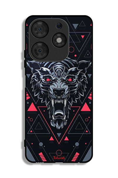 Tolwak Tecno Spark 10 Pro Protective Case Cover Scrolling Wolf
