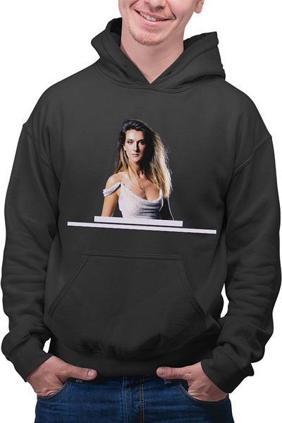 OEM Men's Hoodie Celine Dion Moon Oscar Songs Music OST Old