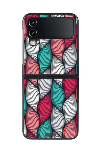 Tolwak غطاء حماية بنقشة ريش لهاتف Samsung Galaxy Z Flip 4