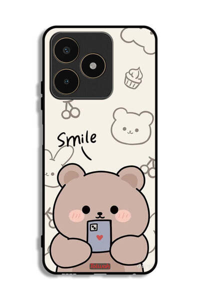 Tolwak غطاء حماية Realme C53 برسومات الدب المبتسم