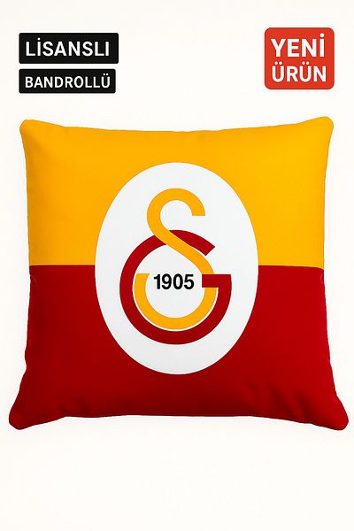 Galatasaray Licensed Bandroll Throw Pillow – Whether at Home or on Your Vehicle's Rear Window in the Trunk