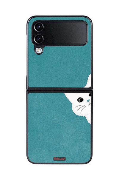 Tolwak Samsung Galaxy Z Flip 4 Protective Case Cover Cat Appearing