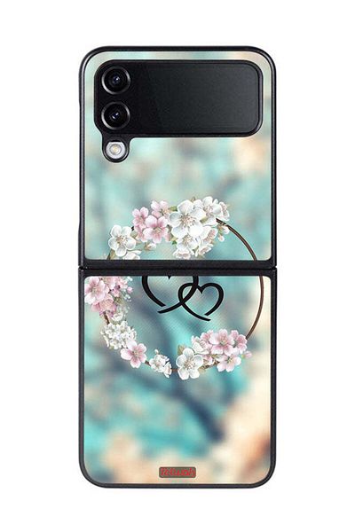 Tolwak Samsung Galaxy Z Flip 4 Protective Case Cover Hearts In Ring Art