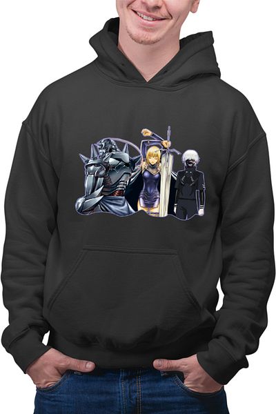 OEM Men's Hoodie Claymore Clare FMA Alphonse Tokyo Ghoul Manga