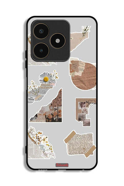 Tolwak غطاء حماية لهاتف Realme C53 بقطع من الملصقات الورقية