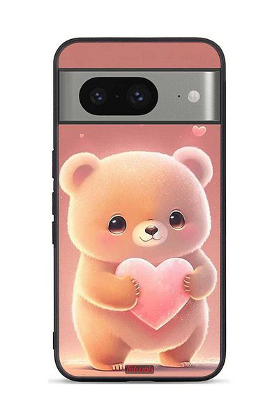 Tolwak Google Pixel 8 Protective Case Cover Cute Little Panda Holding Heart