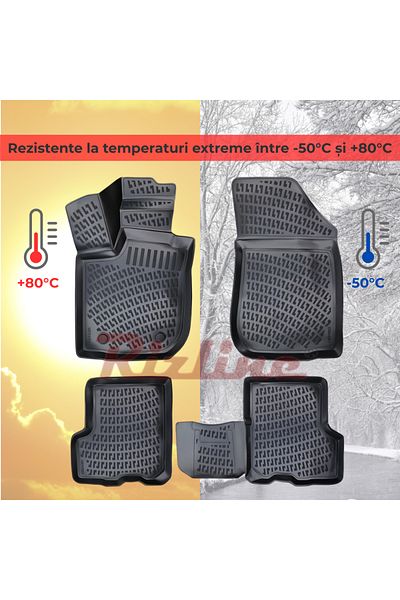 Rizline Covorașe auto 3D Tavă – Dacia Logan 2 (2013–2024) – Set Față Spate