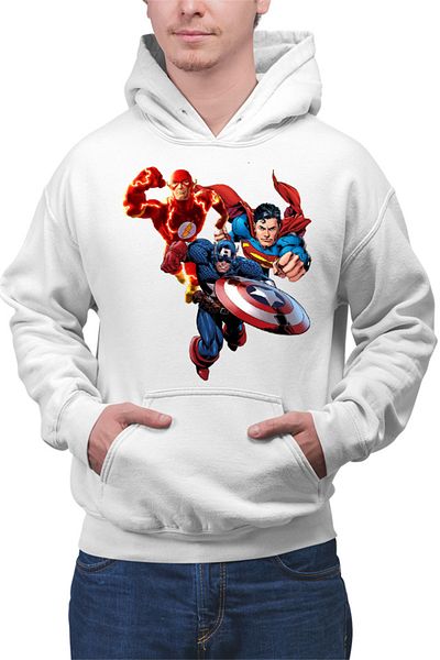 OEM Men's Hoodie Flash Captain America Superman Fly Mystery Supernatural