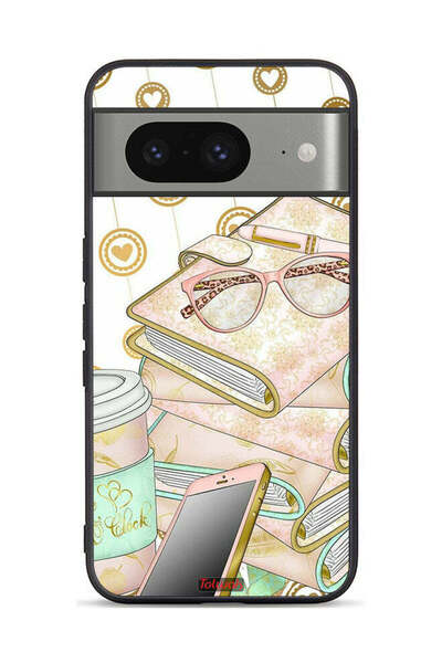 Tolwak غطاء حماية لهاتف Google Pixel 8 مع نظارات على الكتب