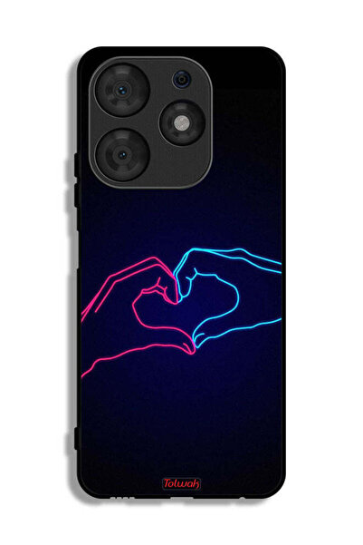 Tolwak Tecno Spark 10 Pro Protective Case Cover Touching Hand Making Heart