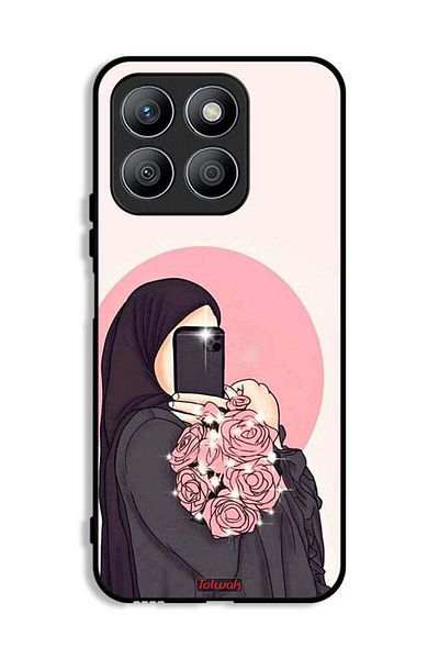 Tolwak Honor X8b Protective Case Cover Making Selfies While Holding Flowers Art
