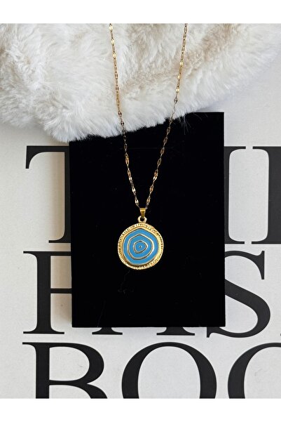 WhimsyWhite قلادة من الفولاذ الذهبي على شكل قلادة من الخرز الشرير