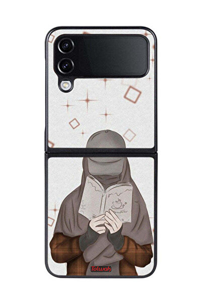 Tolwak غطاء حماية لهاتف سامسونج جالاكسي زد فليب 4 بتصميم فتاة تقرأ الفن