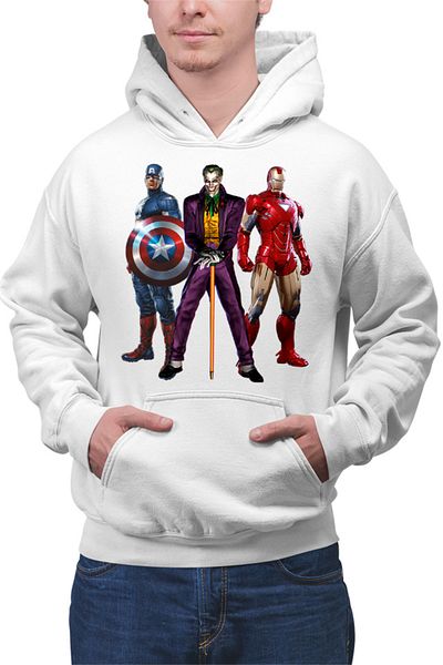 OEM Men's Hoodie Joker Captain America Ironman Trauma Sad Superhero