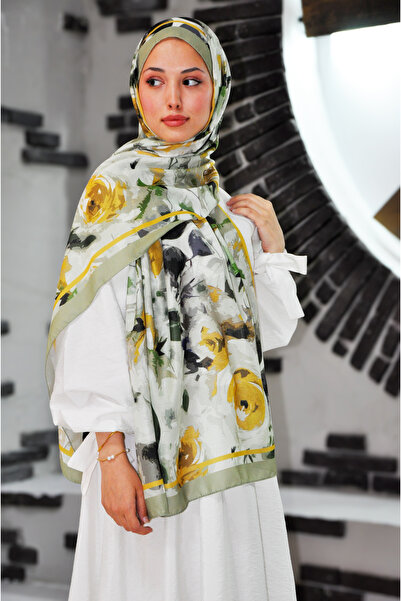 MSCARFS شال حريري من القطن بنمط Liva