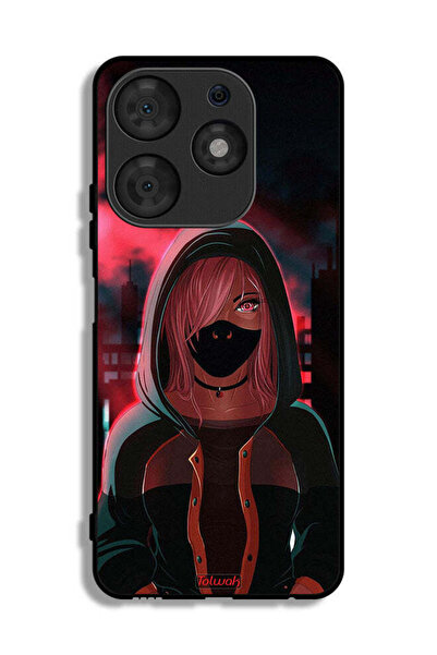 Tolwak Tecno Spark 10 Pro Protective Case Cover Girl Wear Mask Art