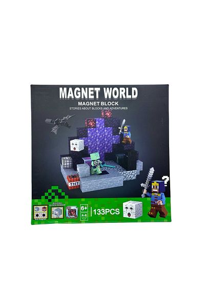 JPT Minecraft Magnet World Magnetic Construction Set 133 Pieces Cave Dragon