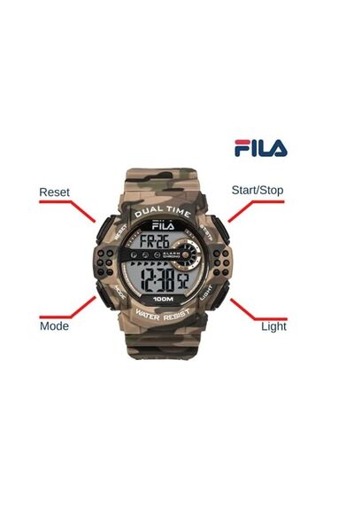 Fila Adult Unisex Digital Watch, Brown 38-171-003, 52 mm