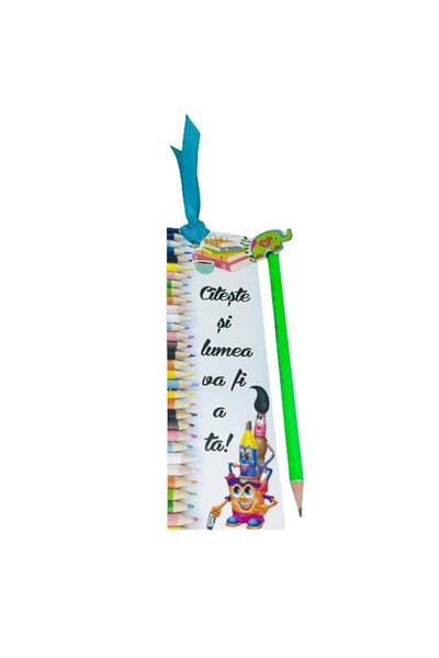 OEM Set semn de carte cu mesaj si creion personalizat nr 7