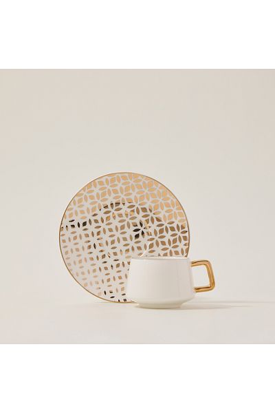 Dallaty white and gold porcelain Turkish coffee cups set 12 pcs