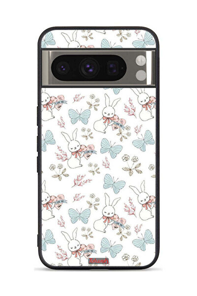 Tolwak غطاء حماية لجهاز جوجل بيكسل 8 برو بتصميم أرنب وفراشات