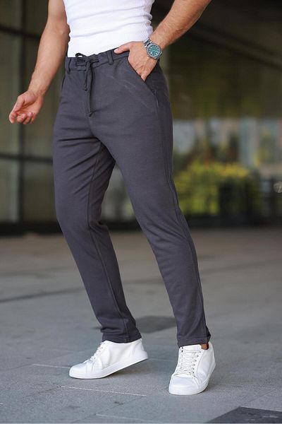 Miron Men's Smoked Jogger Pants – Lace-Up Zipper Pocket - 2534