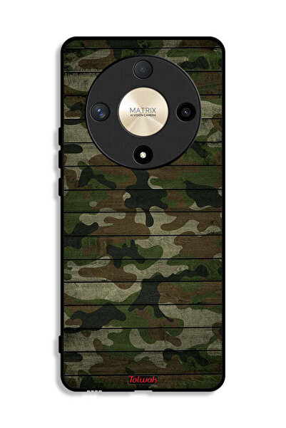 Tolwak Honor X9b Protective Case Cover Camouflage Wooden Pattern