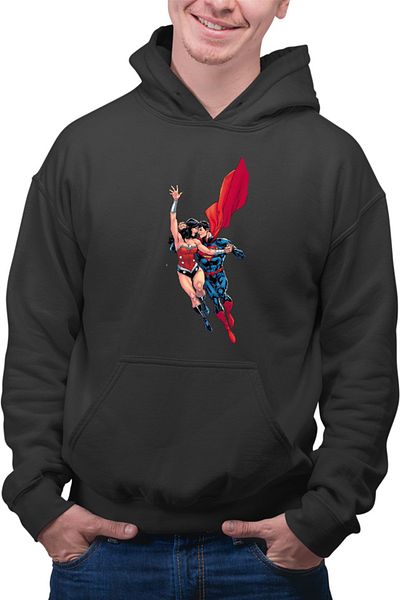 OEM Men's Hoodie Wonder Woman Superman Lovers Couple Romance