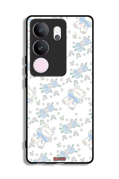 Tolwak غطاء حماية لهاتف فيفو V29 برو، مزين بدب لطيف وزهور