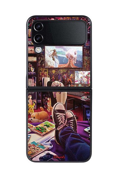 Tolwak Samsung Galaxy Z Flip 4 Protective Case Cover Comic Zone