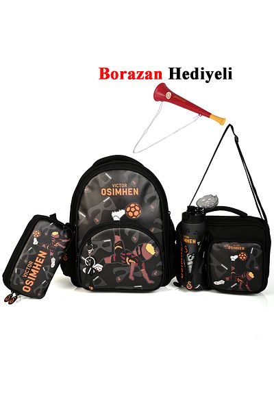 Galatasaray Victor Osimhen 4-Piece School Set (Backpack + Lunchbox + Pen Holder + Water Bottle)
