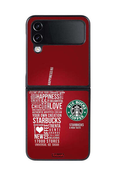 Tolwak غطاء حماية لهاتف Samsung Galaxy Z Flip 4 بملصق قهوة