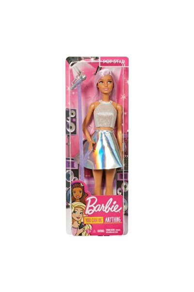 divendi-ro Păpușă Barbie pop star cu microfon, vârsta 3+ ani, 11,5x6x32cm, roz-argintiu