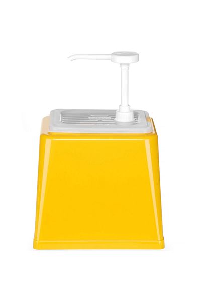 HENDI Dyspenser dozownik do sosów musztardy z pompką 2.5 l żółty - 203538