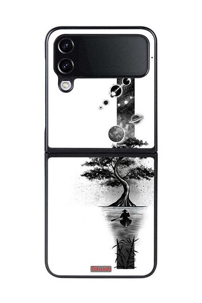 Tolwak Samsung Galaxy Z Flip 4 Protective Case Cover Earth Space Art