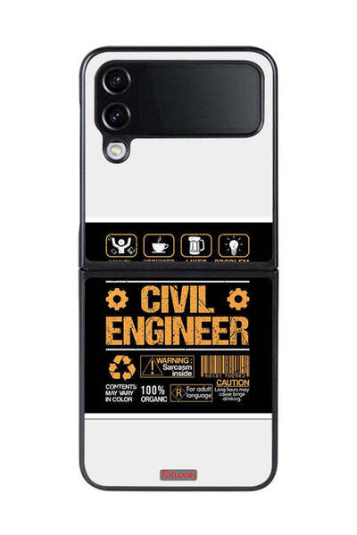 Tolwak غطاء حماية لهاتف Samsung Galaxy Z Flip 4، ملصق مهندس مدني