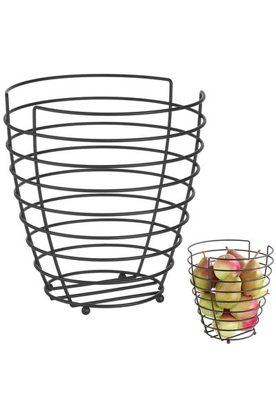 HENDI Coșuleț pentru fructe din sârmă, negru cu strat mat, diametru 230 mm - 427187