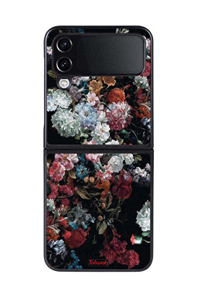 Tolwak غطاء حماية لهاتف سامسونج جالاكسي زد فليب 4 بنقشة الورود العتيقة