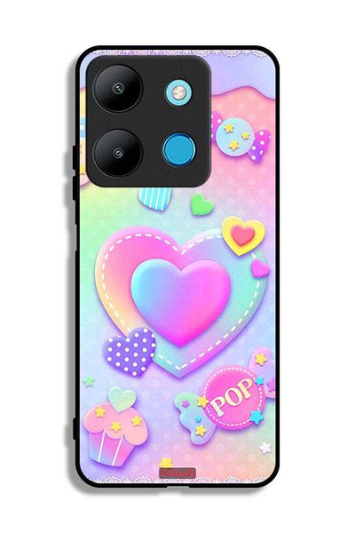 Tolwak Infinix Smart 7 Protective Case Cover Pop Hearts Art