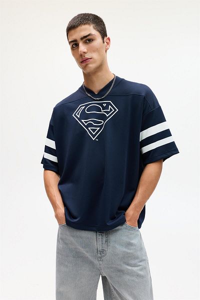 Pull & Bear Superman mesh T-shirt