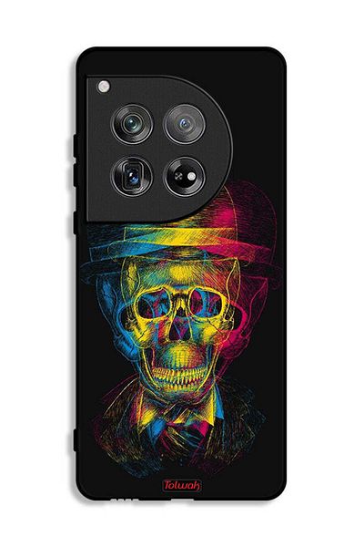 Tolwak OnePlus 12 Protective Case Cover Skull Colorful Hat Fantasy Art